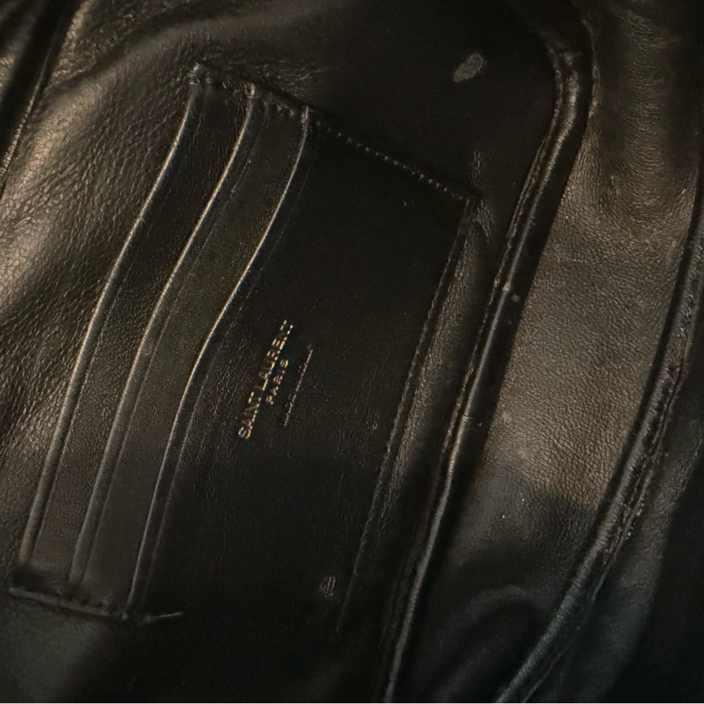 Saint Laurent Black Chevron Quilted Leather Crossbody with Tassel - Picture 4 of 8